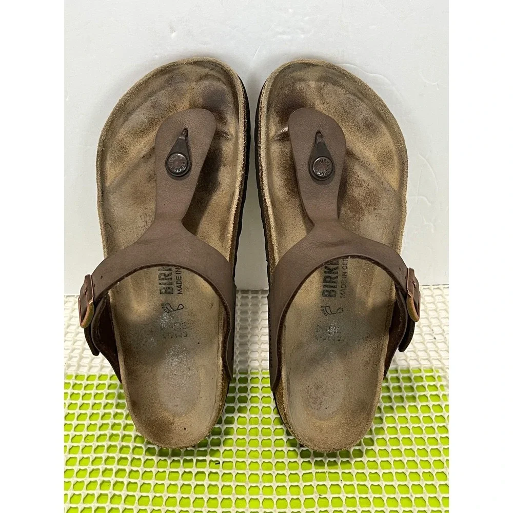 Birkenstock Gizeh Birko-Flor Thong Sandals Men's 4 Women's 6 EU 37 Mocha Brown